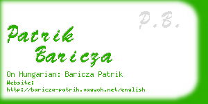 patrik baricza business card